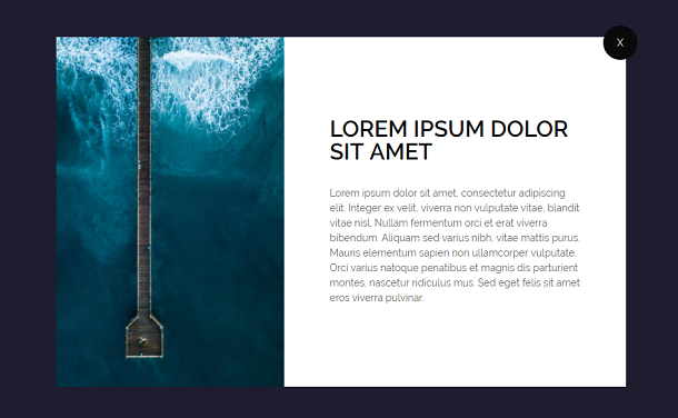 Pure CSS3 Popup Layer Plugin With Masks Tilt Cut-In Animation
